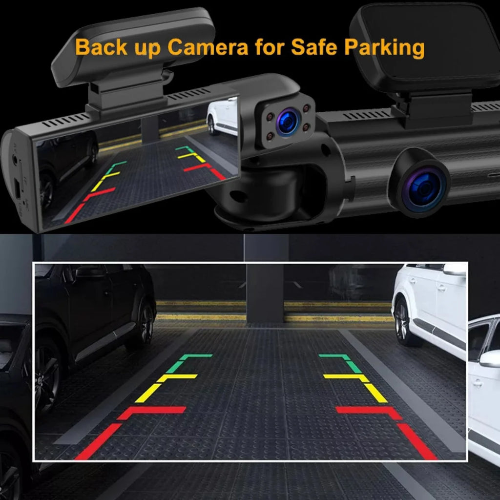 1080P Car Camera, Car Dash Cameras, Front and Inside, with Night Vision, Loop Recording DVR Camera