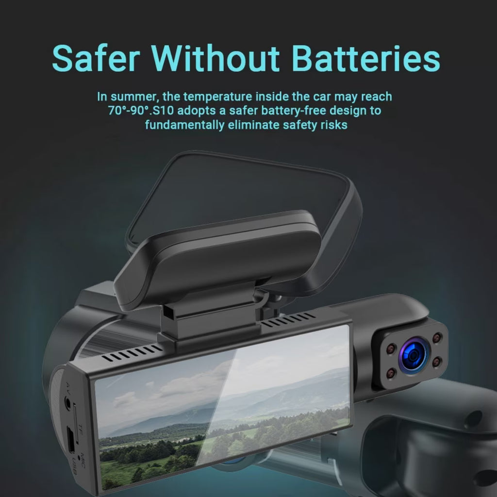 1080P Car Camera, Car Dash Cameras, Front and Inside, with Night Vision, Loop Recording DVR Camera