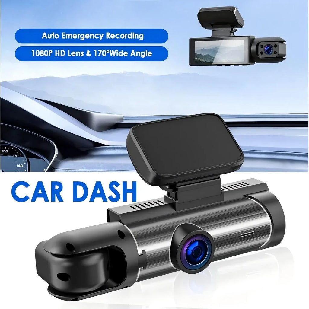 1080P Car Camera, Car Dash Cameras, Front and Inside, with Night Vision, Loop Recording DVR Camera