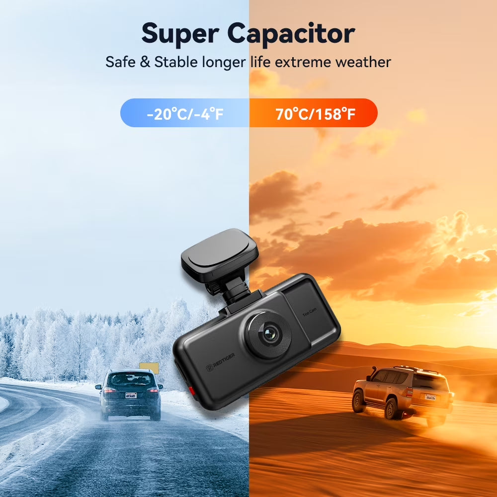 A6 3 Channel Dash Cam, Touch Screen, 2.5K+1080P+1080P Dash Cam Front and Rear Inside, 64GB Card, Triple Dash Camera with Wifi & GPS, Loop Recording, Night Vision