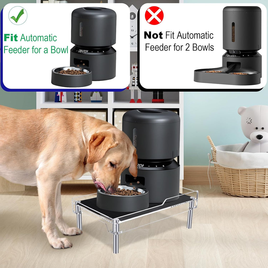 Raised Dog Feeder Stand Elevated Holder for Automatic Cat & Dog Feeders Pet Water Bowl Dispenser Stand Adjustable Fits Small Jugs Holds 5KG, Black (Holder ONLY)