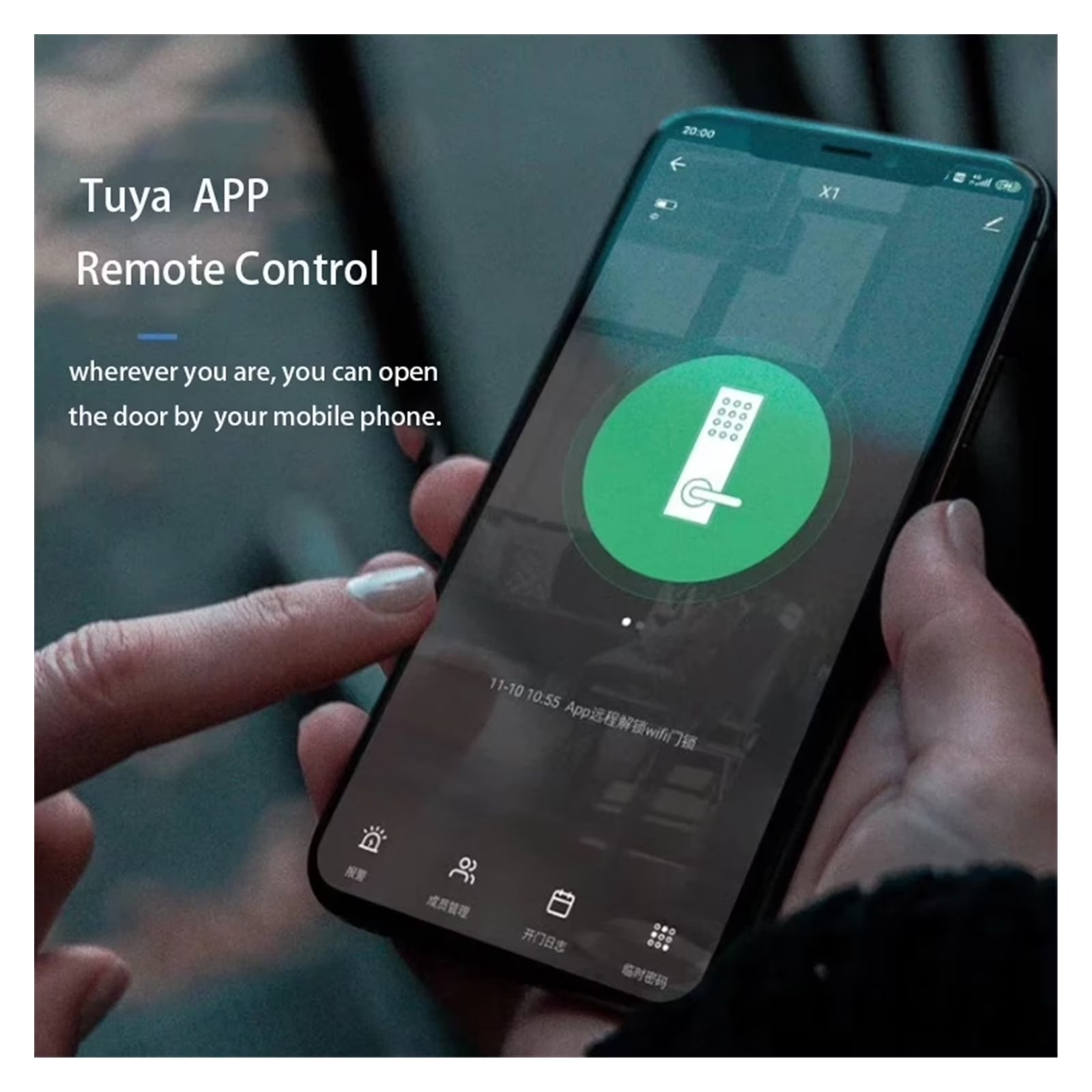 Tuya Biometric Fingerprint Door Lock Digital Smart Electronics Door Lock Password App Entry Door Lock for Home ,Easy to Use