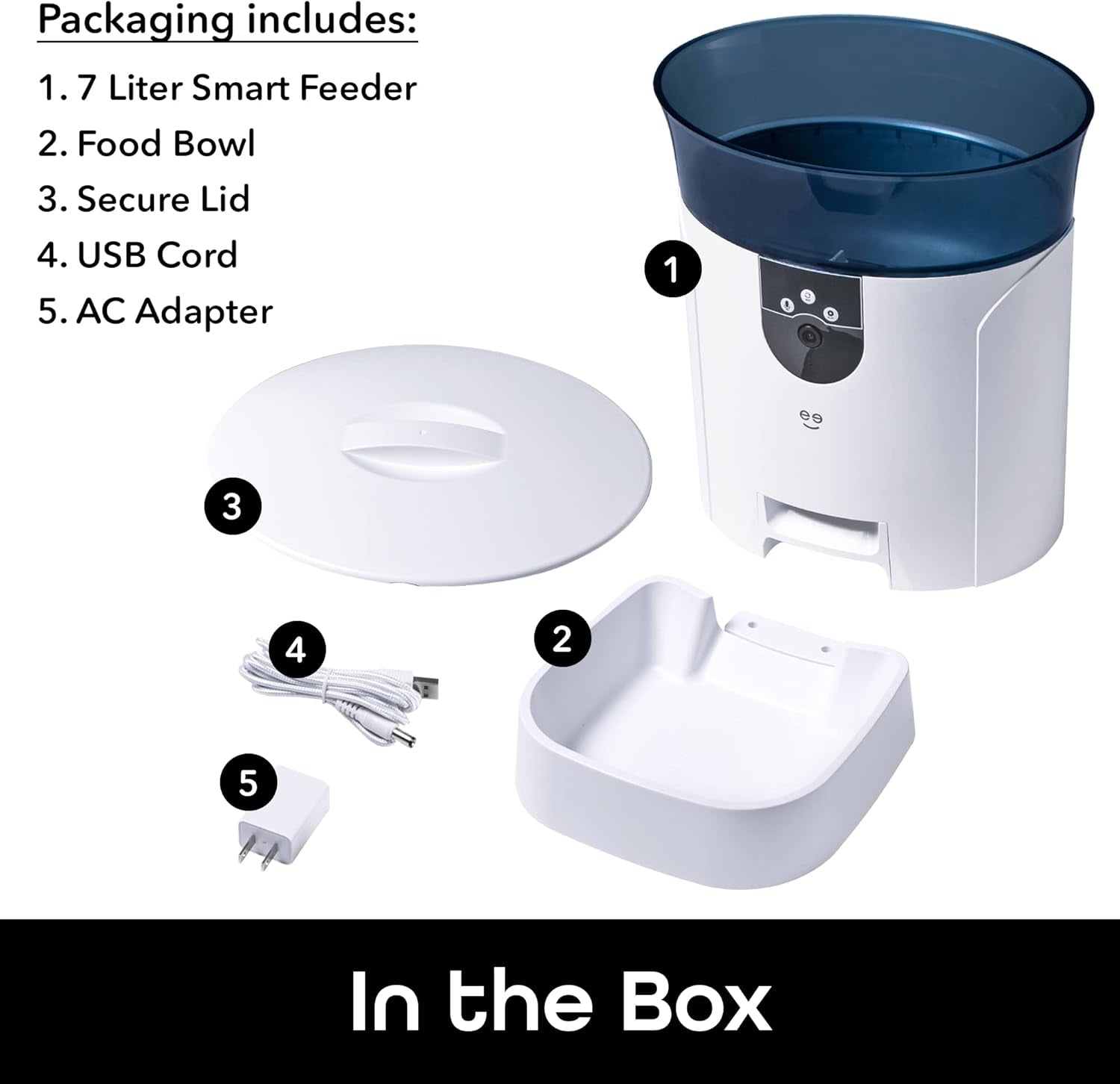 7L Automatic Cat Feeders with Smart Home Pet Camera, Timer & Voice, Automatic Dog Feeder for Alexa & Google