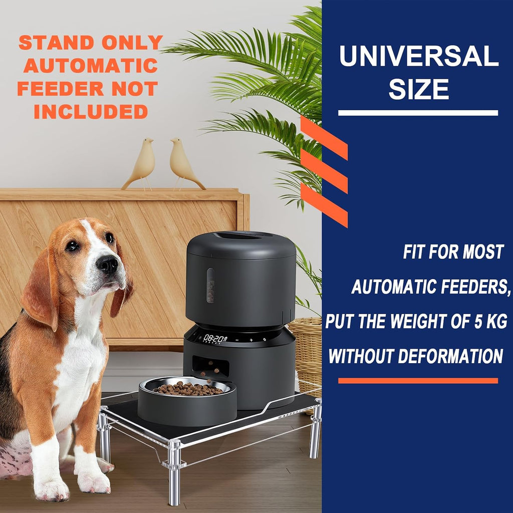 Raised Dog Feeder Stand Elevated Holder for Automatic Cat & Dog Feeders Pet Water Bowl Dispenser Stand Adjustable Fits Small Jugs Holds 5KG, Black (Holder ONLY)