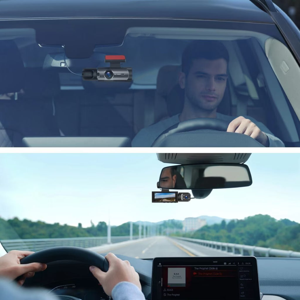 1080P Car Camera, Car Dash Cameras, Front and Inside, with Night Vision, Loop Recording DVR Camera
