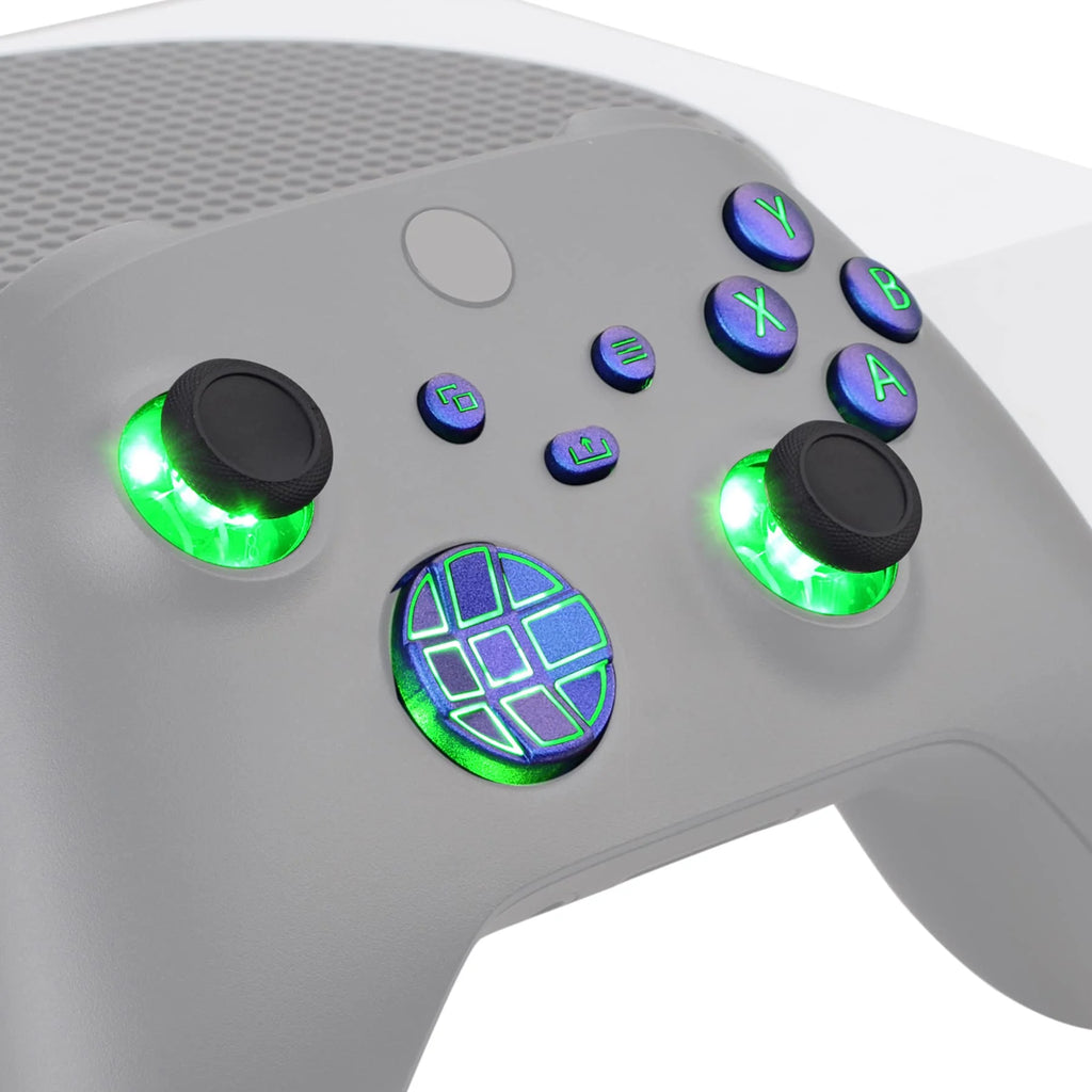 Chameleon Purple Blue Multi-Colors Buttons DTF LED Kit for Xbox Series X/S Controller(Not Included Controller)
