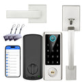 Fingerprint Door Lock with Handle Sets,  Keyless Entry Door Lock, Bluetooth Front Door Lock Set, Smart Door Lock, Electronic Keypad Door Lock with Handle, Digital Smart Deadbolt, Satin Nickel