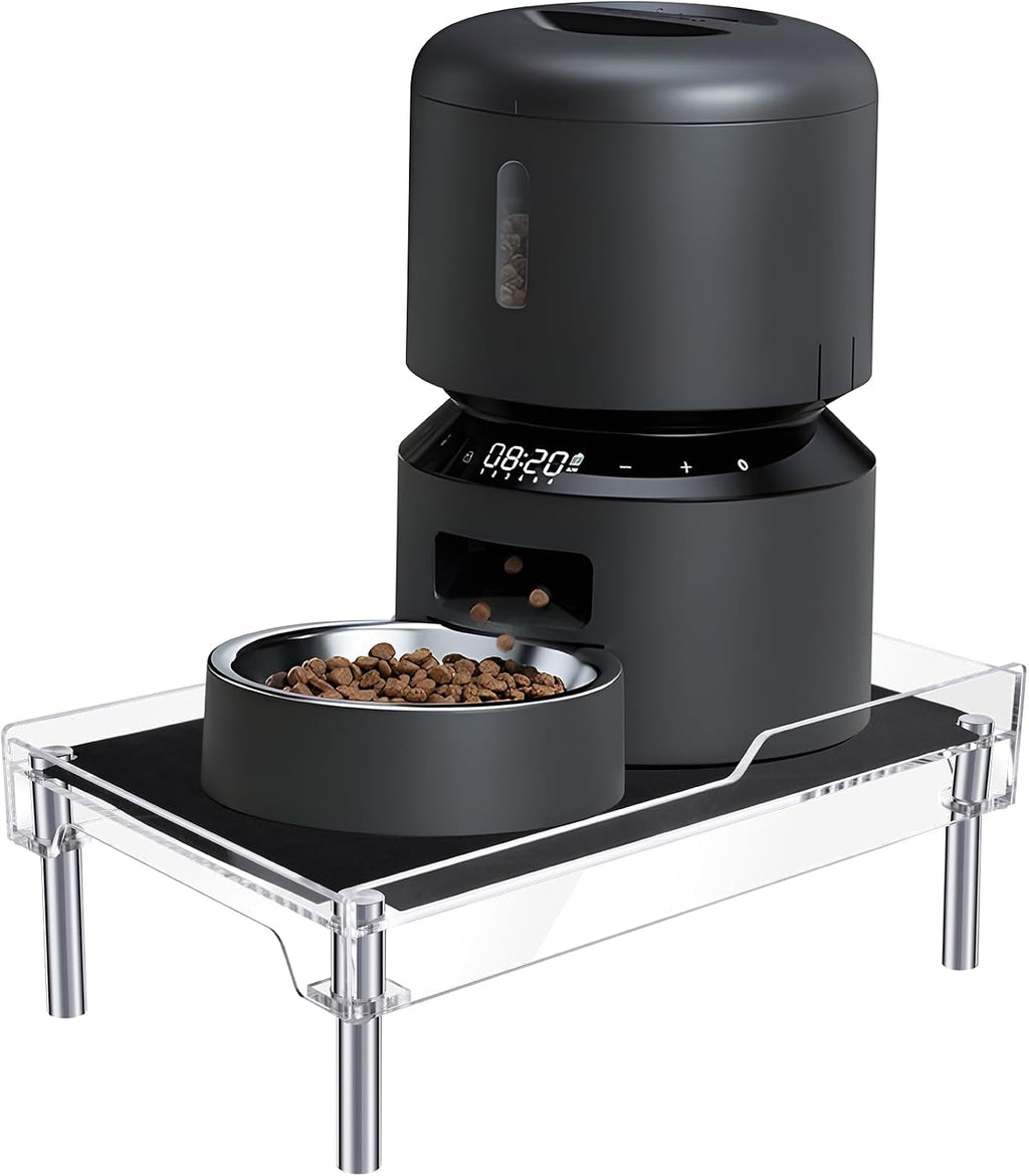 Raised Dog Feeder Stand Elevated Holder for Automatic Cat & Dog Feeders Pet Water Bowl Dispenser Stand Adjustable Fits Small Jugs Holds 5KG, Black (Holder ONLY)