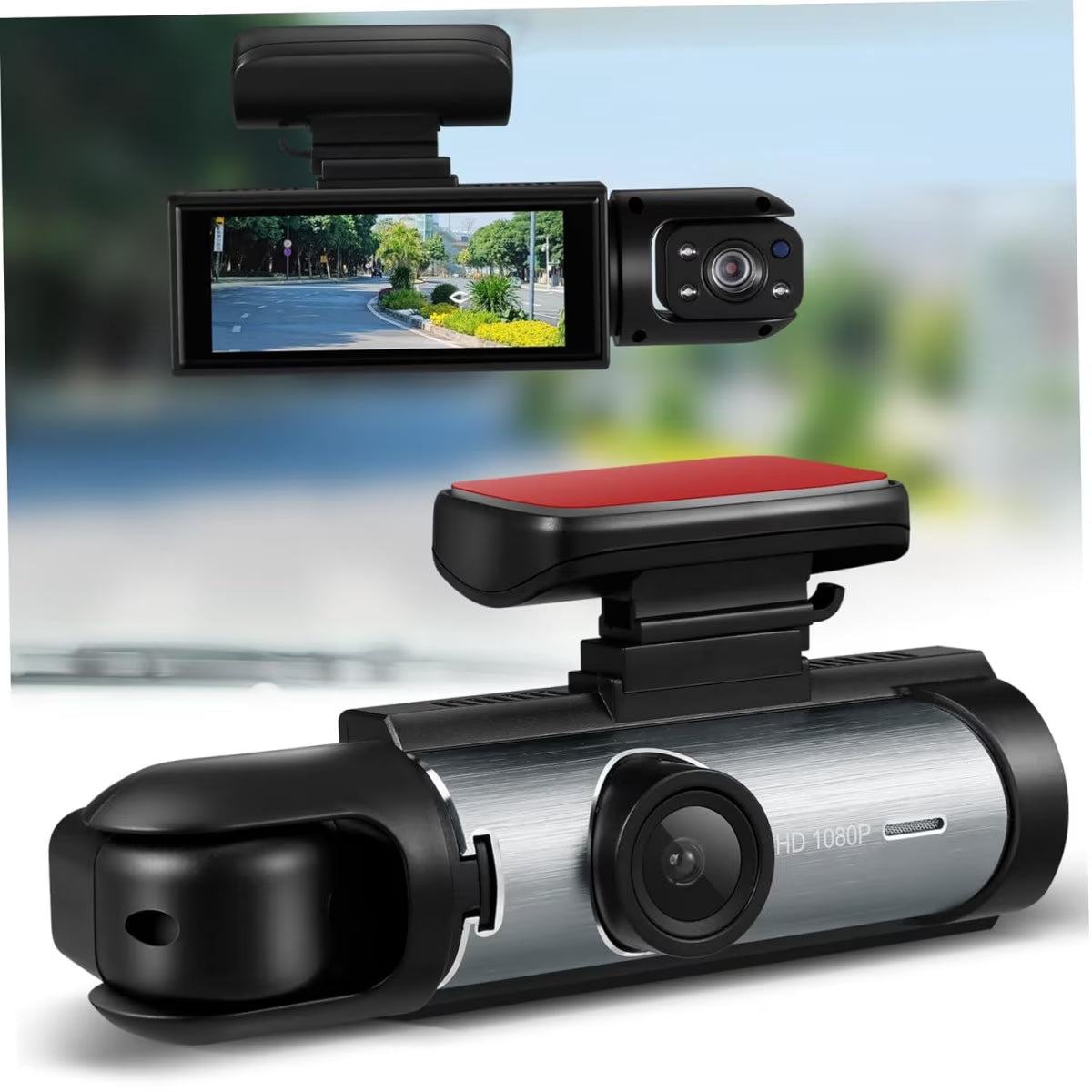 1080P Car Camera, Car Dash Cameras, Front and Inside, with Night Vision, Loop Recording DVR Camera